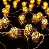Diwali String Lights, 50 LED 16 FT Battery Powered Moroccan Golden Globe with 8 Modes, Waterproof Christmas Lights Decorations for Indoor Outdoor Home Xmas Tree