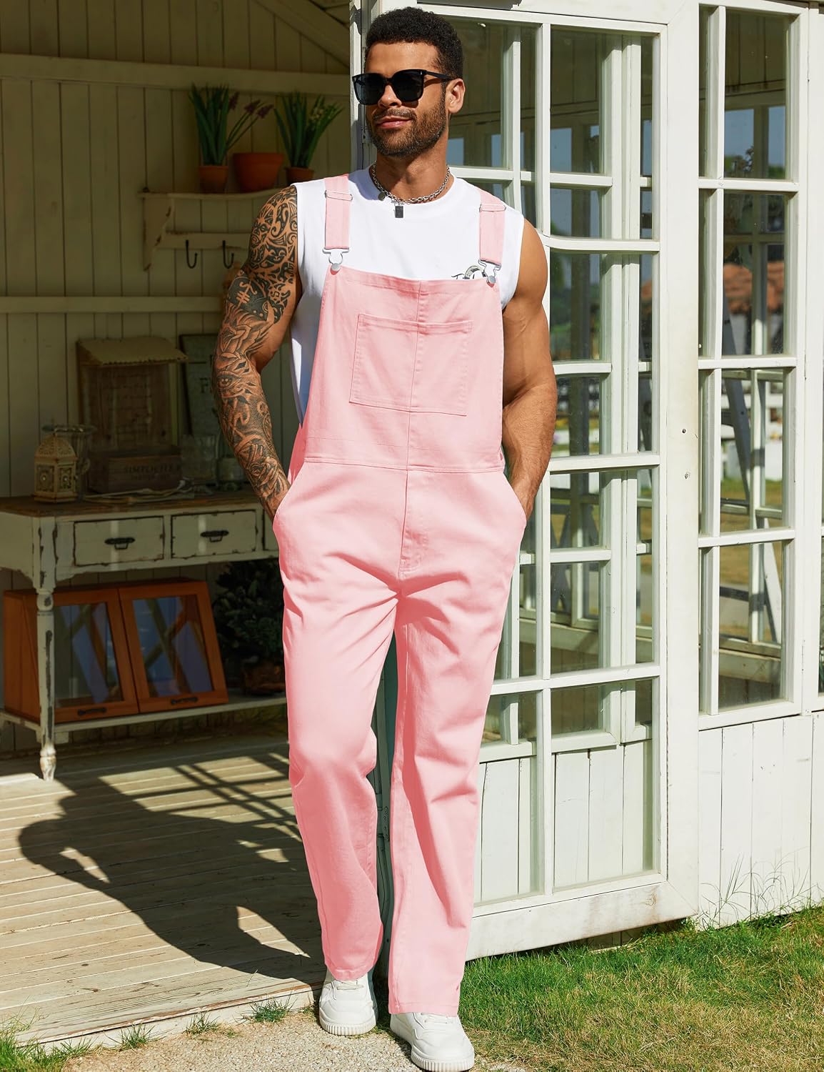 Yuanbang Overalls for Men Fashion Coveralls Work Utility Denim Women Bib Jumpsuit with Pockets