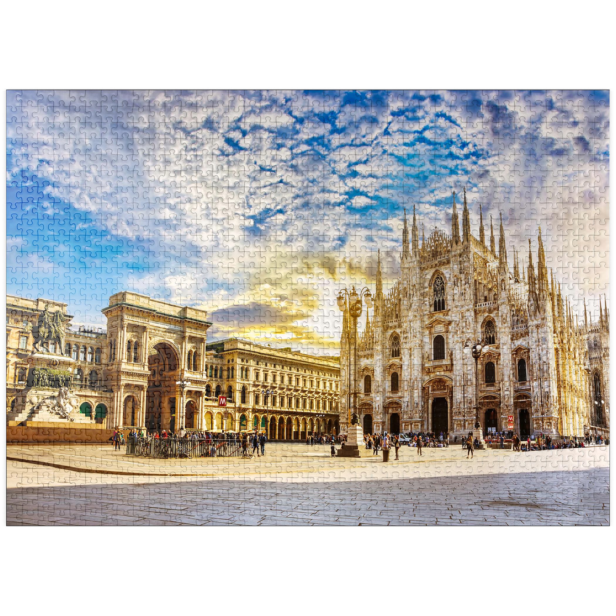 Puzzle da 1000 pezzi per adulti Duomo di Milano e Galleria Vittorio Emanuele, Milano, Italia