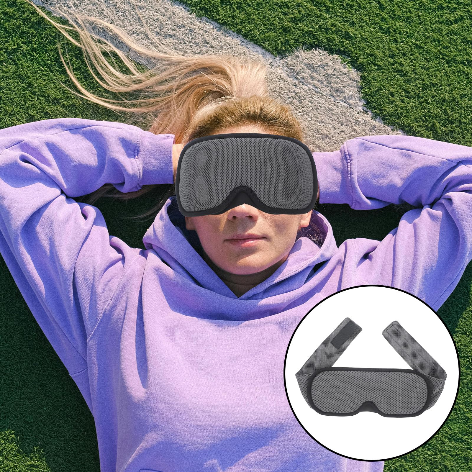 Vaguelly Antifaz para Dormir Ajustable con Viscoelástica 3d y Poliéster Transpirable para Viajes y Uso en, Cómodo para Hombres y Mujeres