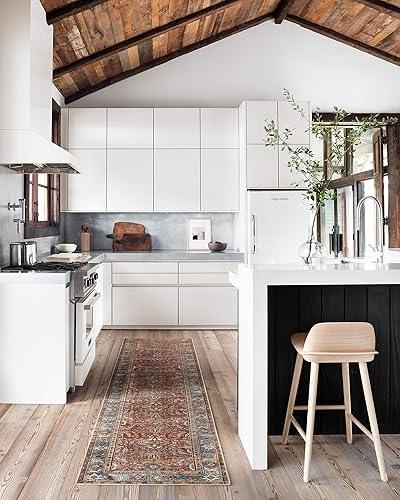 Miniatura 8 de Loloi II, Layla Collection LAY 01 - Tapete tradicional largo, Ladrillo  Azul, 2 pies 6 pulgadas x 12 pies 0 pulgadas