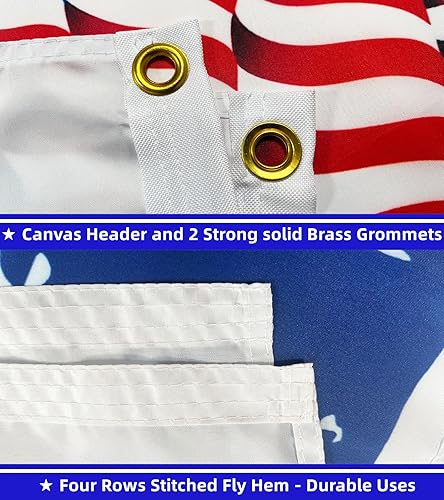 Miniatura 2 de Bandera azul de pie grande con impresión de doble cara de 4 x 6 pies y banderas de jardín de 3 capas de 12 x 18 pulgadas, banderas estadounidenses