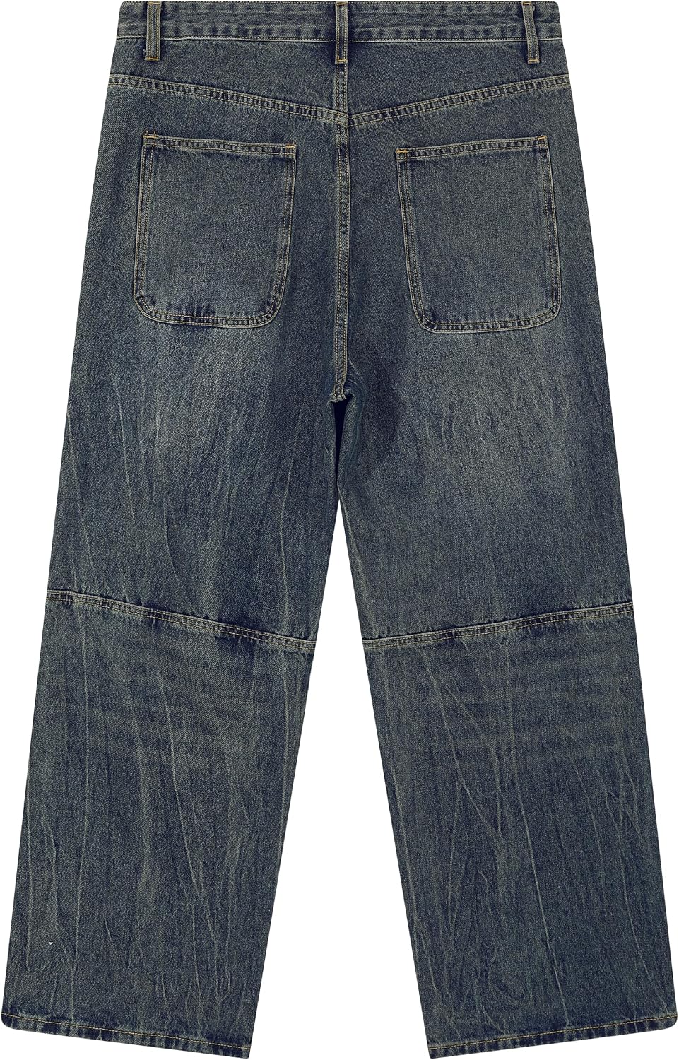 Men's Super Baggy Jeans Y2K Wide Leg Denim Pants - Loose Fit Streetwear Non-Stretch Cotton Casual Trousers All Season