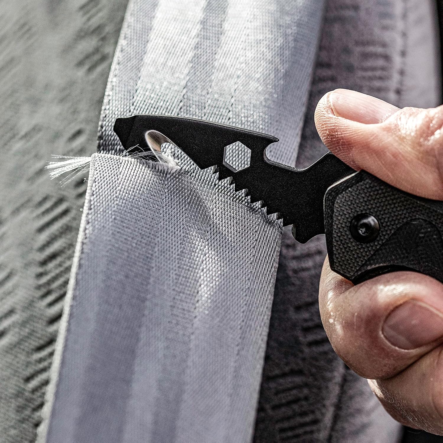 Smith's 51265 Rescue 2-Blade Folding Knife + G10 Rugged Handle – Cord Cutter, Hex Wrench, Hand Saw, Bottle Opener – Slim Design, Flip Open, Pocket Clip – Everyday Carry – Gift for Men