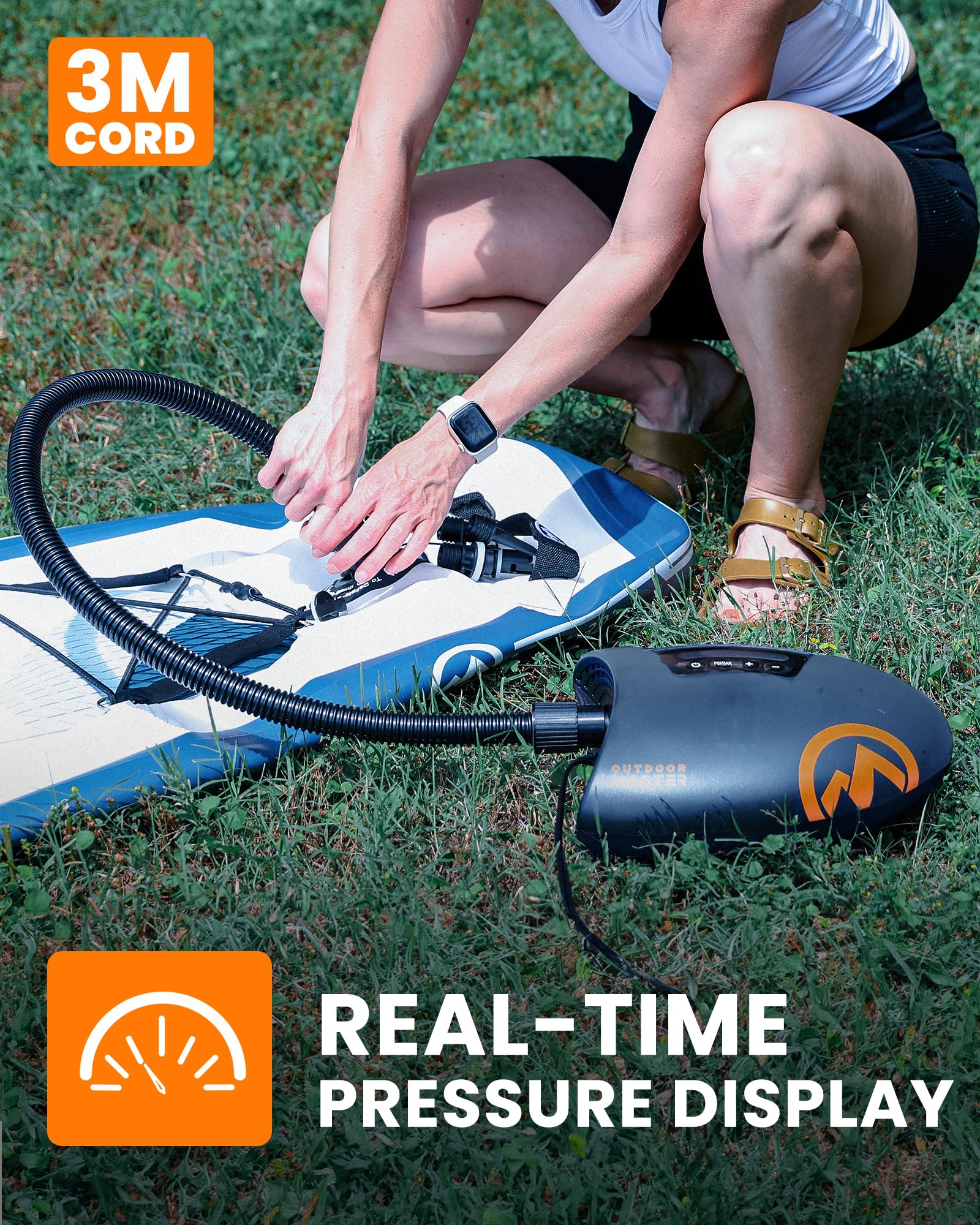 OutdoorMaster 20PSI High Pressure SUP Air Pump The Shark - Dual