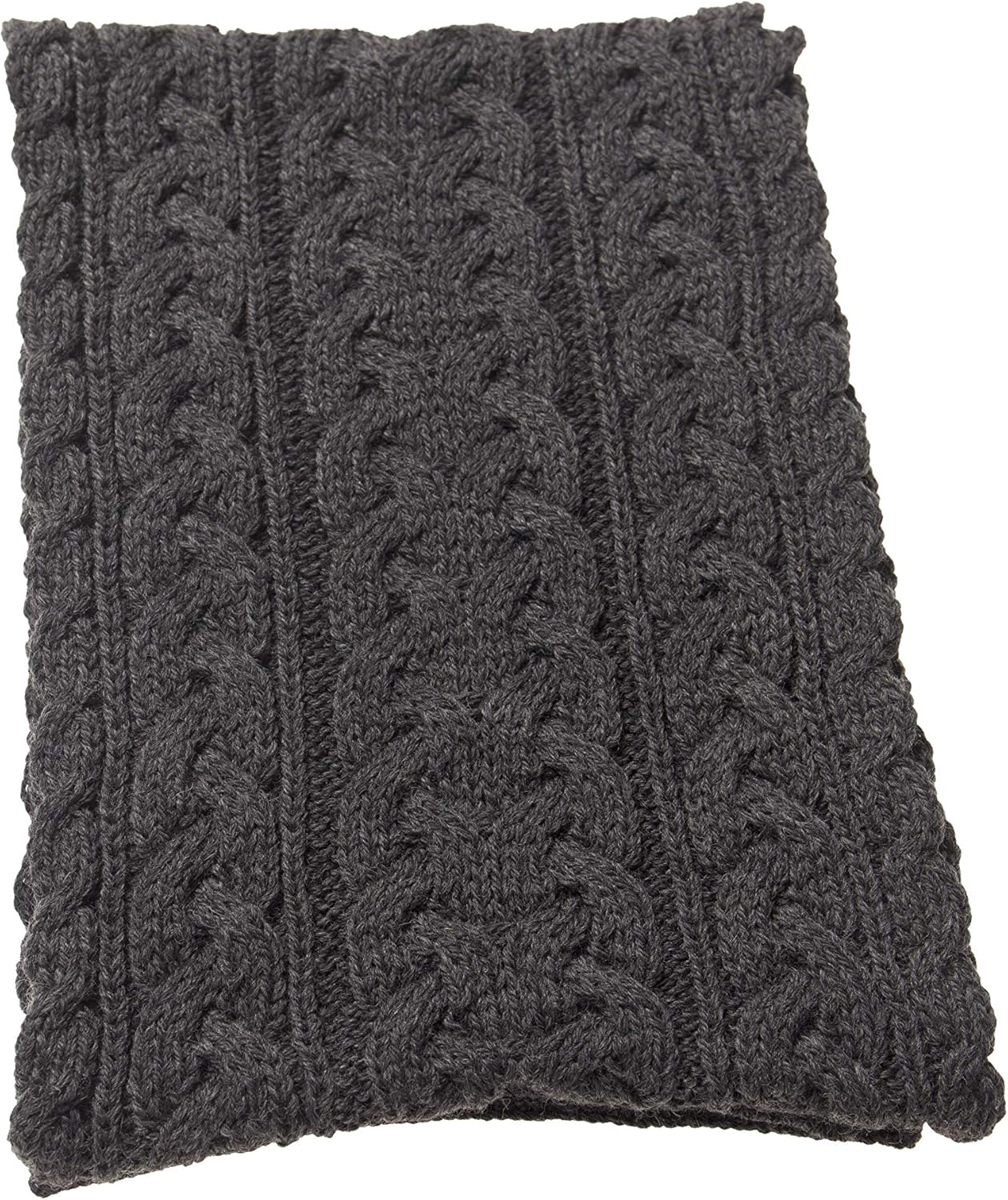 Aran Crafts Irish Cable Knitted Heavyweight Cold Weather Scarf 10"x64" (100% Merino Wool)