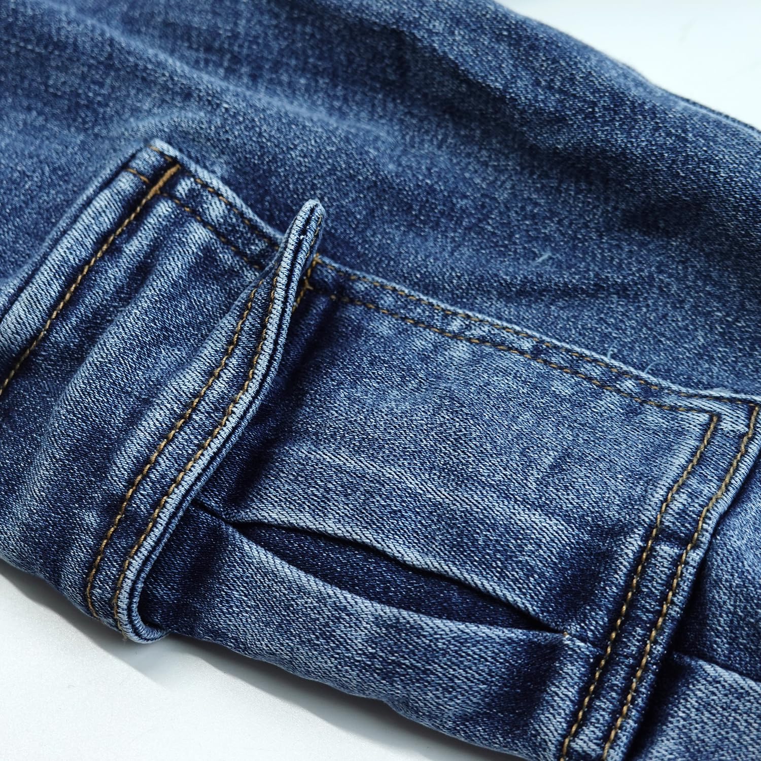 KIDSCOOL SPACE Jeans pour bébé, Pantalon Cargo Extensible à Taille élastique avec Anneau en D pour Petits Enfants