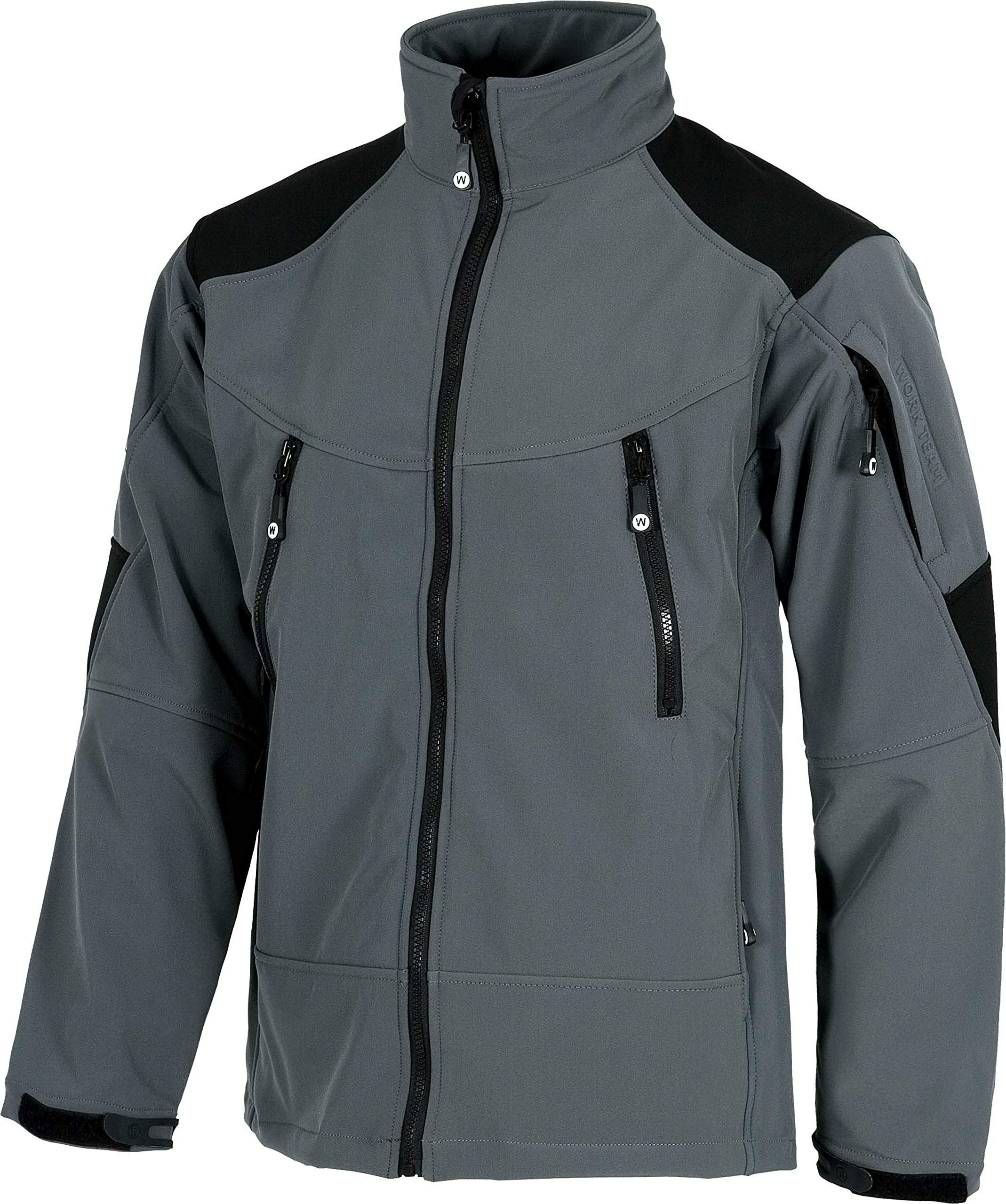 Work Team Chaqueta Softshell combinada con Membrana Interior Transpirable y Aislante e Interior de Alta Capacidad termica. Hombre Gris+Negro L