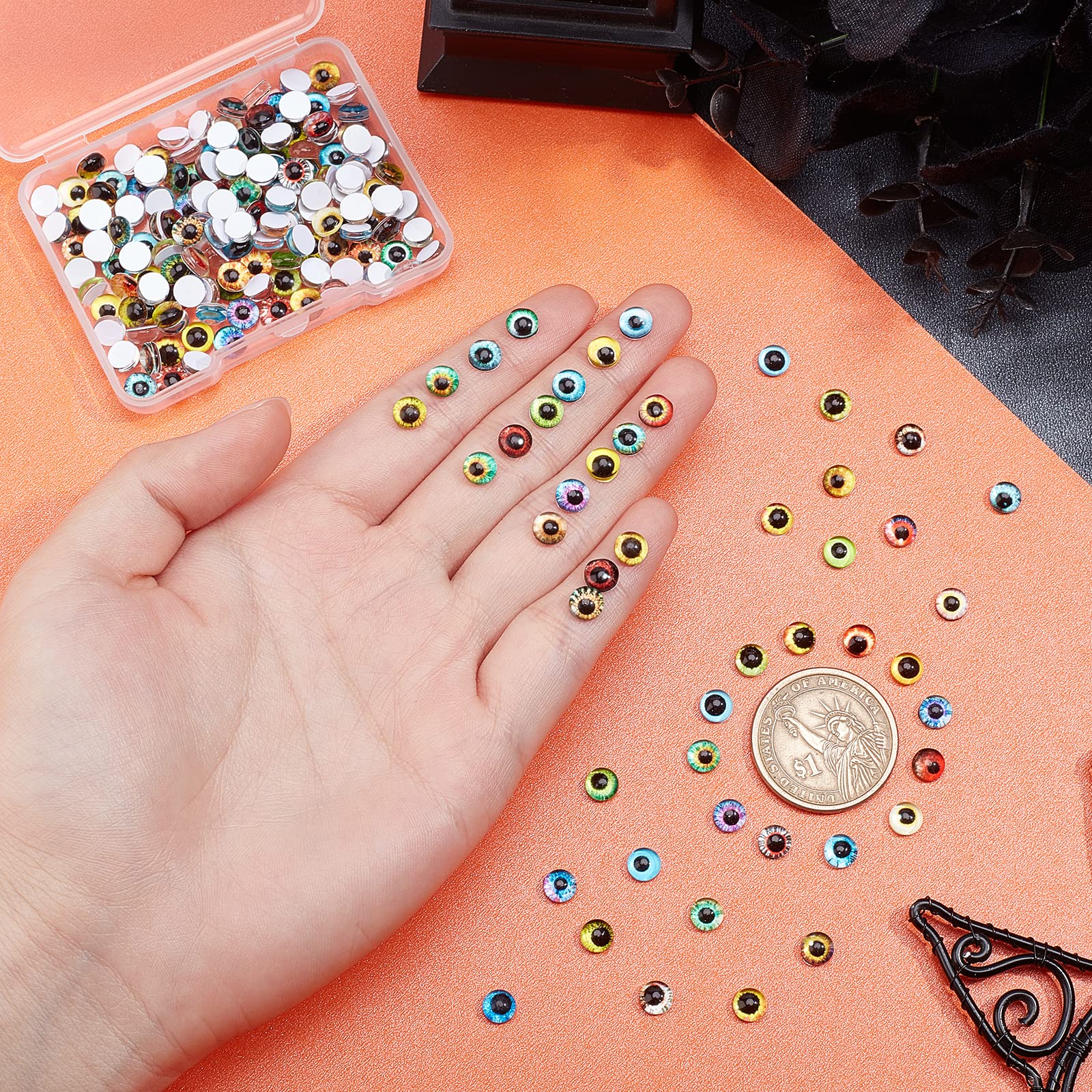 PandaHall 200pcs Tieraugenglas-Cabochons, 50 Stil Drachenaugen Glas  Cabochons 6mm Katze Eule Vogel Menschliche Pupille Augen Halbrunde  Edelsteine Fr Kunst Requisiten Foto Kuppel Anhnger : Amazon.de: Kche,  Haushalt & Wohnen