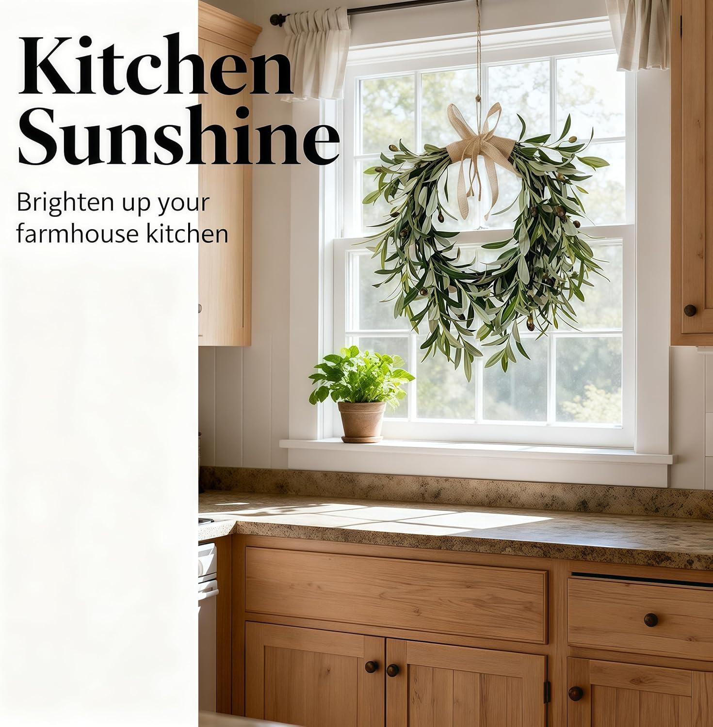 2026 Summer Heart Shaped Olive Leaf Wreath with Fruit & Premium Ribbon – Realistic Faux Olive Branch Greenery, Farmhouse Front Door Wreath for Wedding Arch, Kitchen, Bathroom & Seasonal Wall Decor