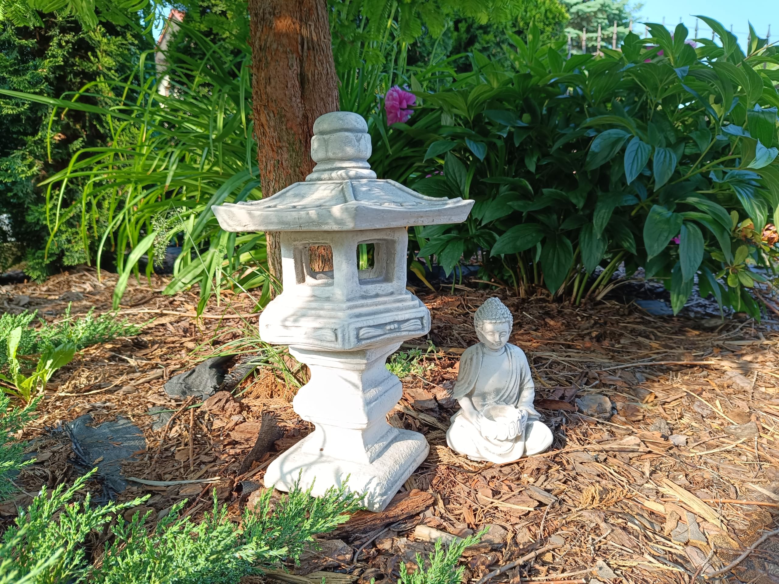 Pagoda/Lanterna "Dabotap" in stile giapponese per ornamento da giardino in pietra/cemento