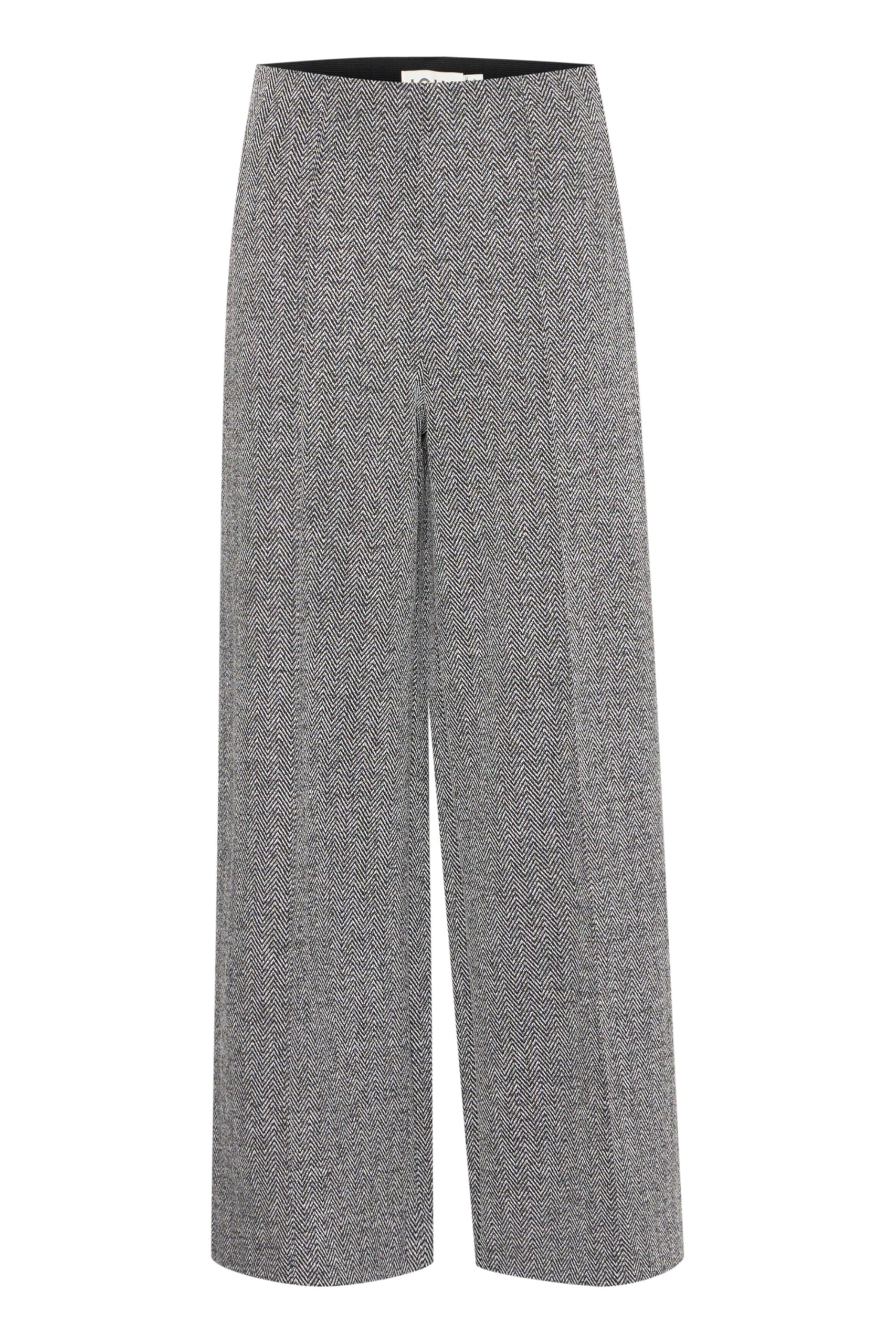 Ichi Women's Noir Trousers Ihkate Jacquard Pa9