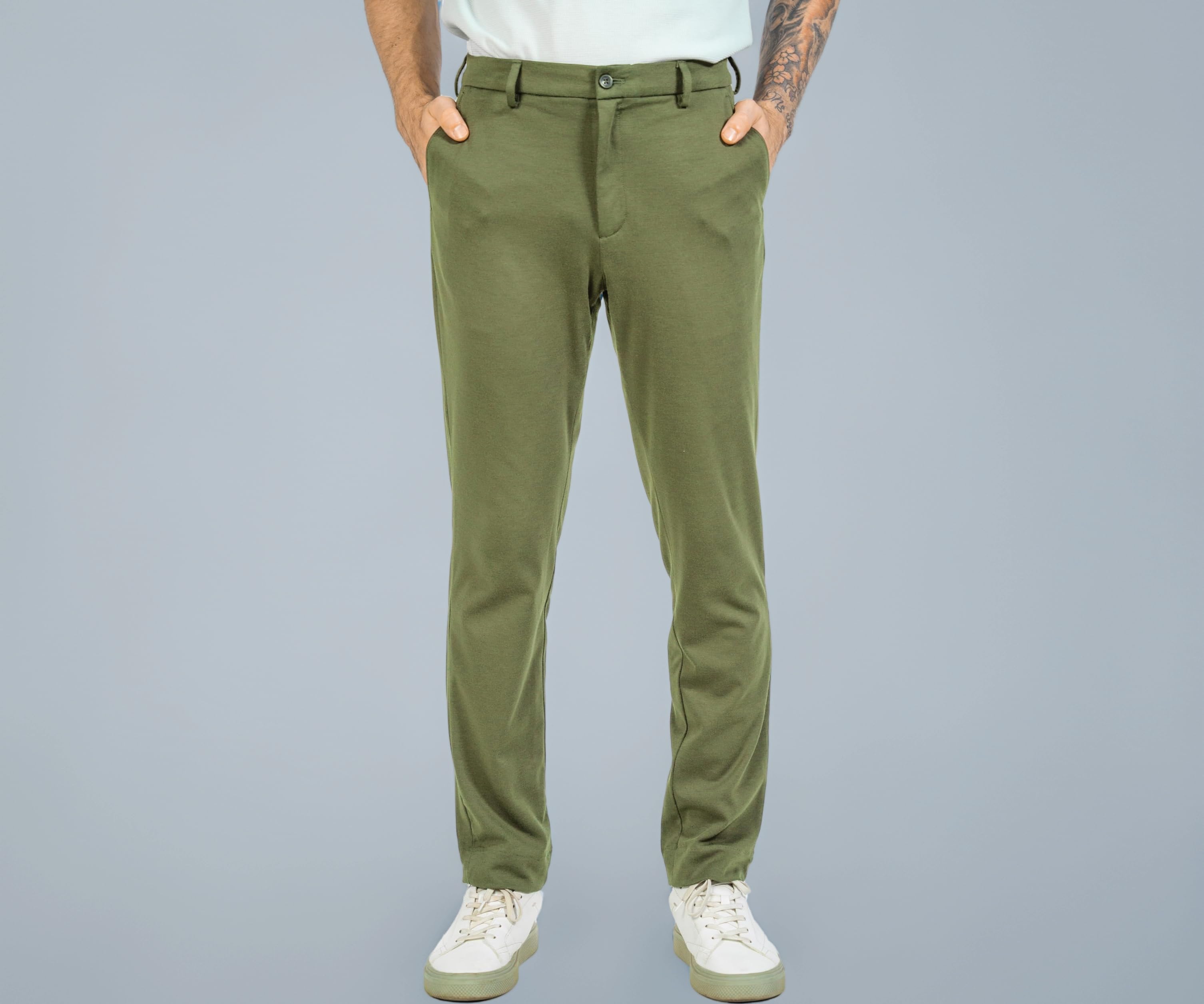 The Pant Project Luxury PV Stretchable Casual Pants for Men | Stylish Slim Fit Men's Wear Trousers for Office or Party | Mens Fashion Dress Trouser with Expandable Waist & 4 Way Stretch