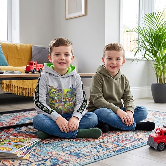 Teenage Mutant Ninja Turtles Boys Hoodie | Leonardo, Donatello and Michelangelo Boys Sweater | Official TMNT Merchandise