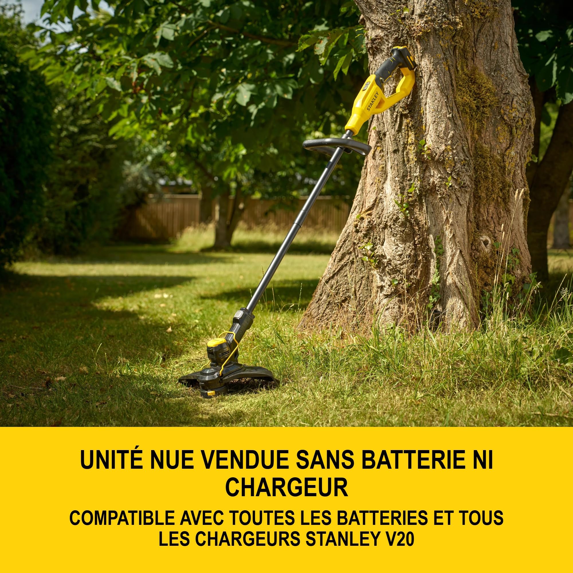 Stanley V20 Coupe-Bordures sans Fil, avec Protecteur de Bordures, sans Batterie ni Chargeur, 18V, STCST933B-XJ