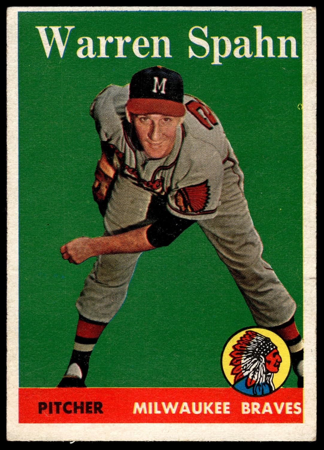 1958 Topps #270 Warren Spahn Milwaukee Braves (Baseball Card) VG/EX Braves