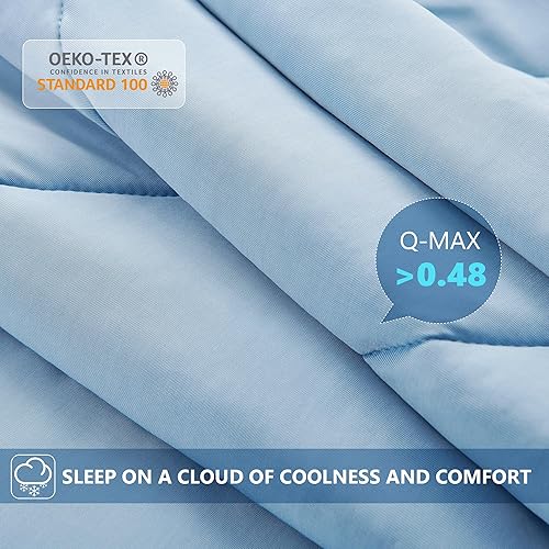 Miniatura 3 de Edredón refrescante reversible de verano, tamaño matrimonialqueen, manta refrescante ligera de doble cara para sudores nocturnos y personas que