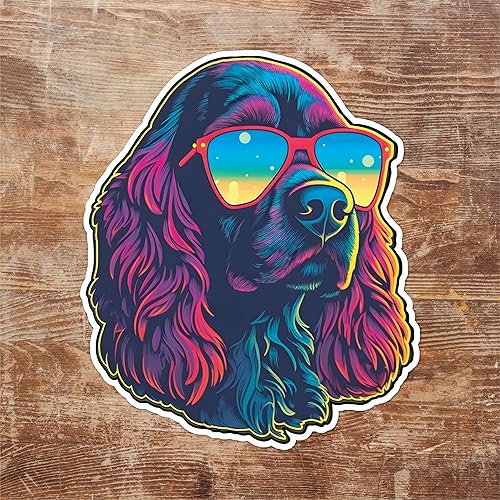 Miniatura 3 de Yoonek Graphics Cocker Spaniel - Calcomanía de vinilo para coche, laptop, vaso, más. #004110