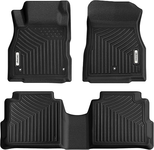 OEDRO Alfombrillas compatibles con Nissan Kicks 2018-2023, ajuste personalizado delantero y segundo asiento negro TPE protector para todo tipo de