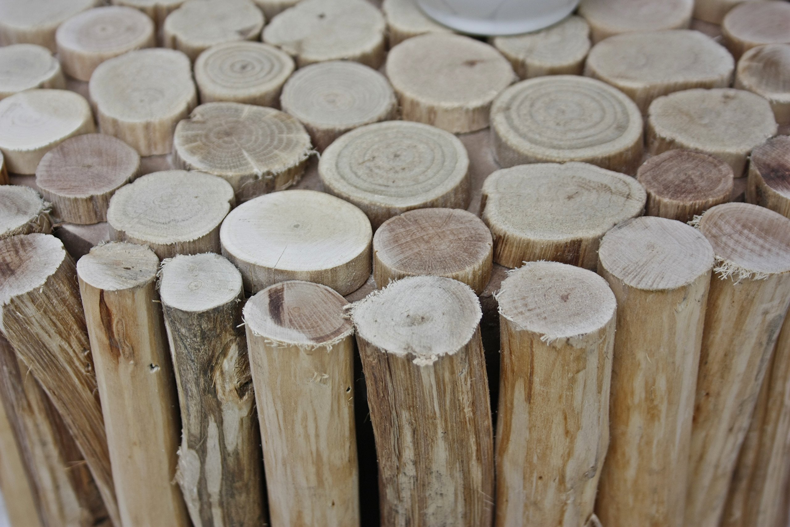 elbmöbel Holzhocker Rund Massivholz Braun - Beistelltisch 30 cm