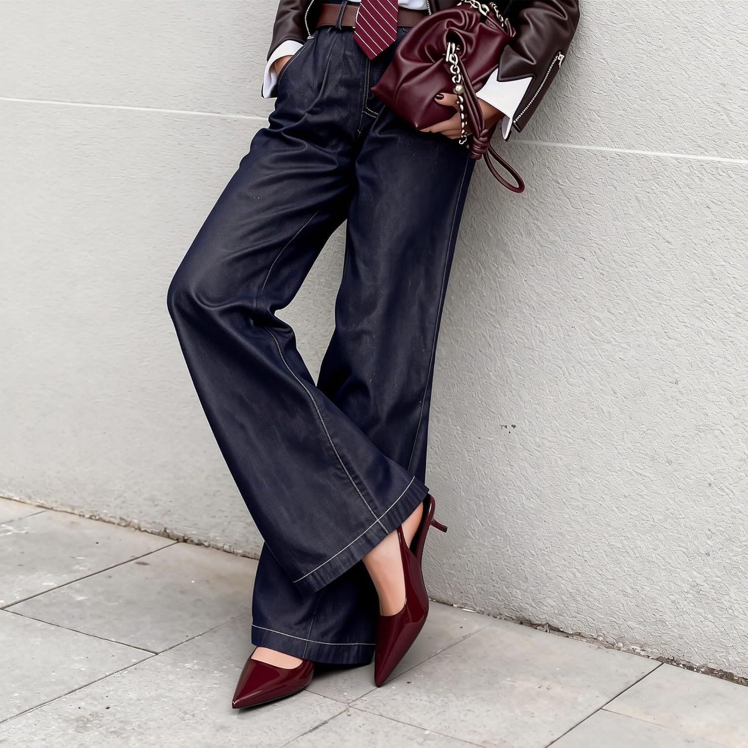 DREAM PAIRS Women's Kitten Heels Slingback Low Closed Toe Comfortable Pumps Pointed Toe Wedding Party Elegant Dress Shoes - Image 3