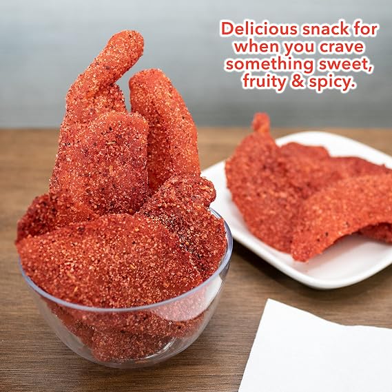 Balmoro Spicy Dehydrated Mango (8.8 oz) - Spicy Dehydrated Mango Fruit Slices - Chili Mango Dried Fruit - Dried Mango with Chili
