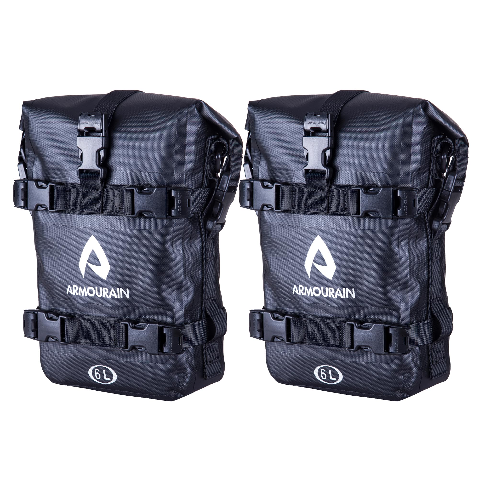 Bolsa Trasera de Motocicleta, Marco Enrollable 12 L (6 x 2), Impermeable, Alforjas para Aventura, Equitación, Viajes y Campamento