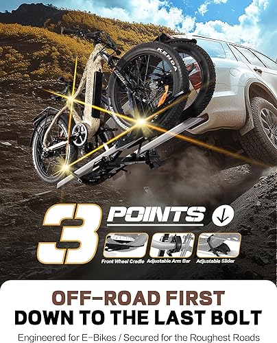 Miniatura 3 de 200 libras. Portabicicletas de enganche para bicicletas eléctricas de neumáticos gruesos, bicicletas de montaña, se adapta a automóviles, SUV, RV,