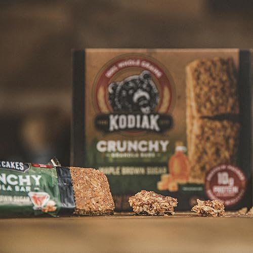 Miniatura 5 de Kodiak - Barras de granola crujiente, azúcar morena de arce, alto contenido de proteínas, 100% granos integrales, 1 caja con 6 bolsas (12 barras)