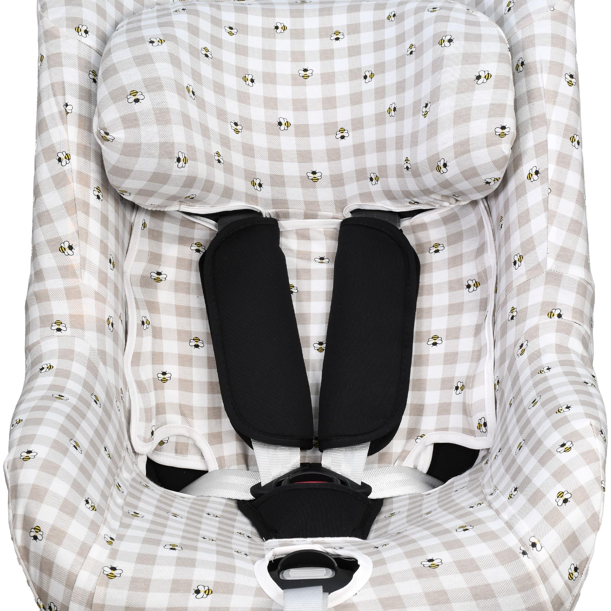 JYOKO Kids Funda de algodón para Silla de Coche Compatible con Maxi Cosi Mica Eco I-Size (Picnic Vichy)