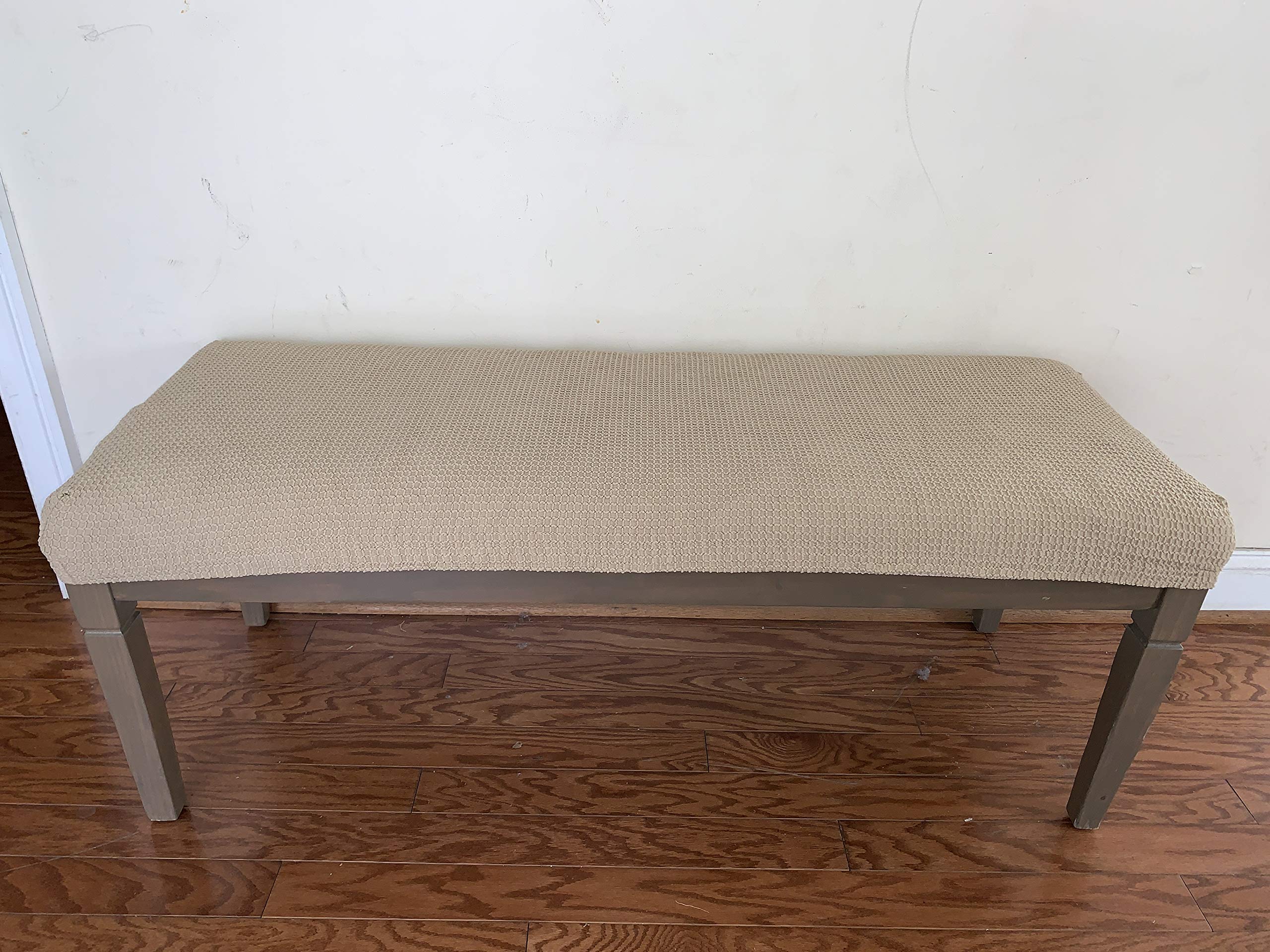 Waterproof Dining Bench Cover Protector - Perfect for Kids, Elderly, Restaurant,Clinics, Home - Machine Washable, Stretchy, Snugly Fit, Premium Quality, Clean The Mess Easily (49x17, Medium Brown)