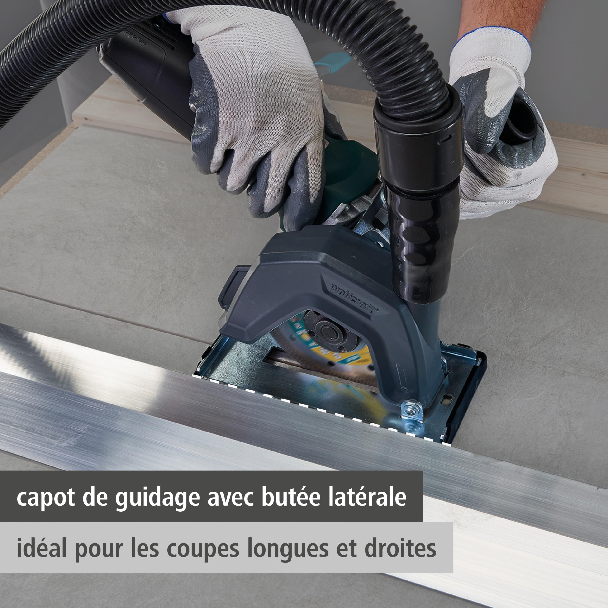 wolfcraft - 5017000 - Capot d’Aspiration avec Glissière de Guidage pour Meuleuses d’Angle