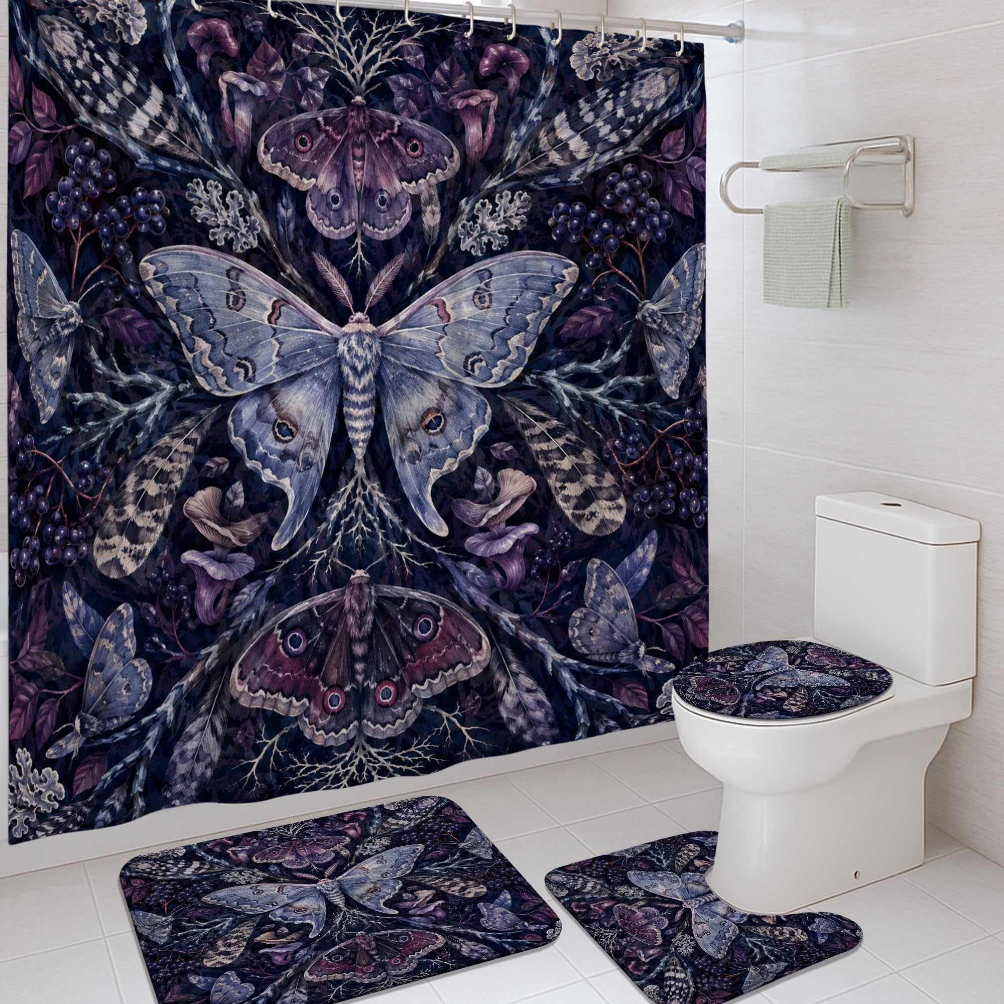 Rideau de douche imperméable papillon pour décoration de chambre d'hôtes