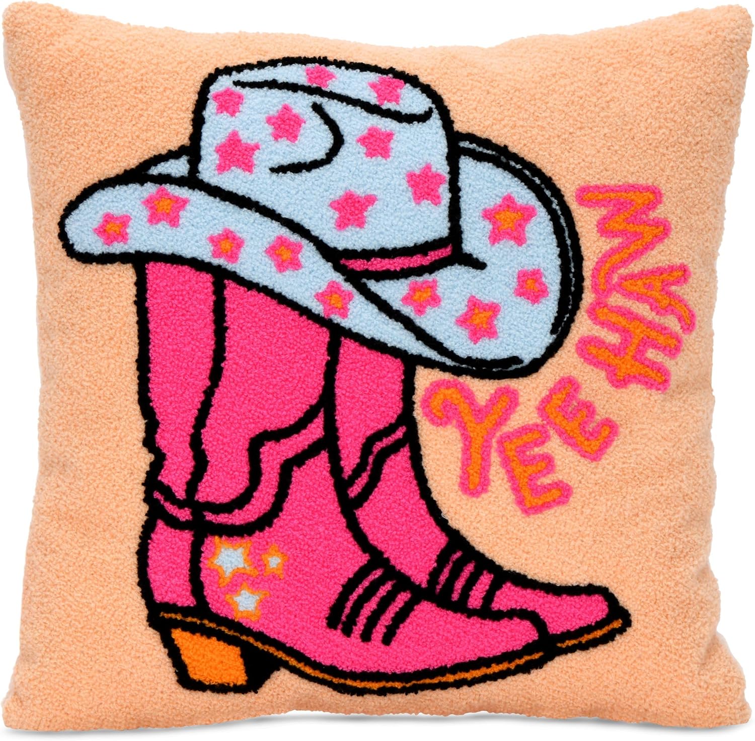 iscream Urban Cowgirl Hat & Boots 14" Square Chenille