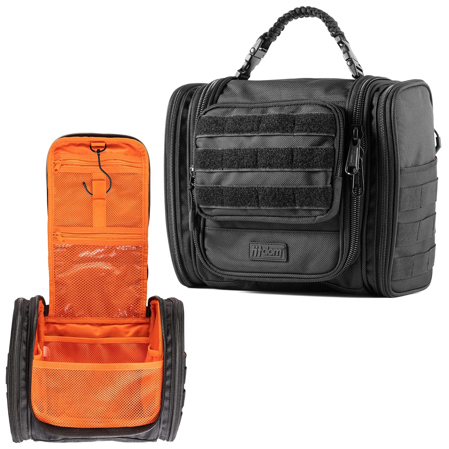 Fitdom Tactical Hanging Toiletry Bag Dopp Kit For Men Women Perfect For Travel Storage for Cosmetic Clipper Toothbrush