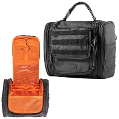 Fitdom Tactical Hanging Toiletry Bag Dopp Kit For Men Women Perfect For Travel Storage for Cosmetic Clipper Toothbrush