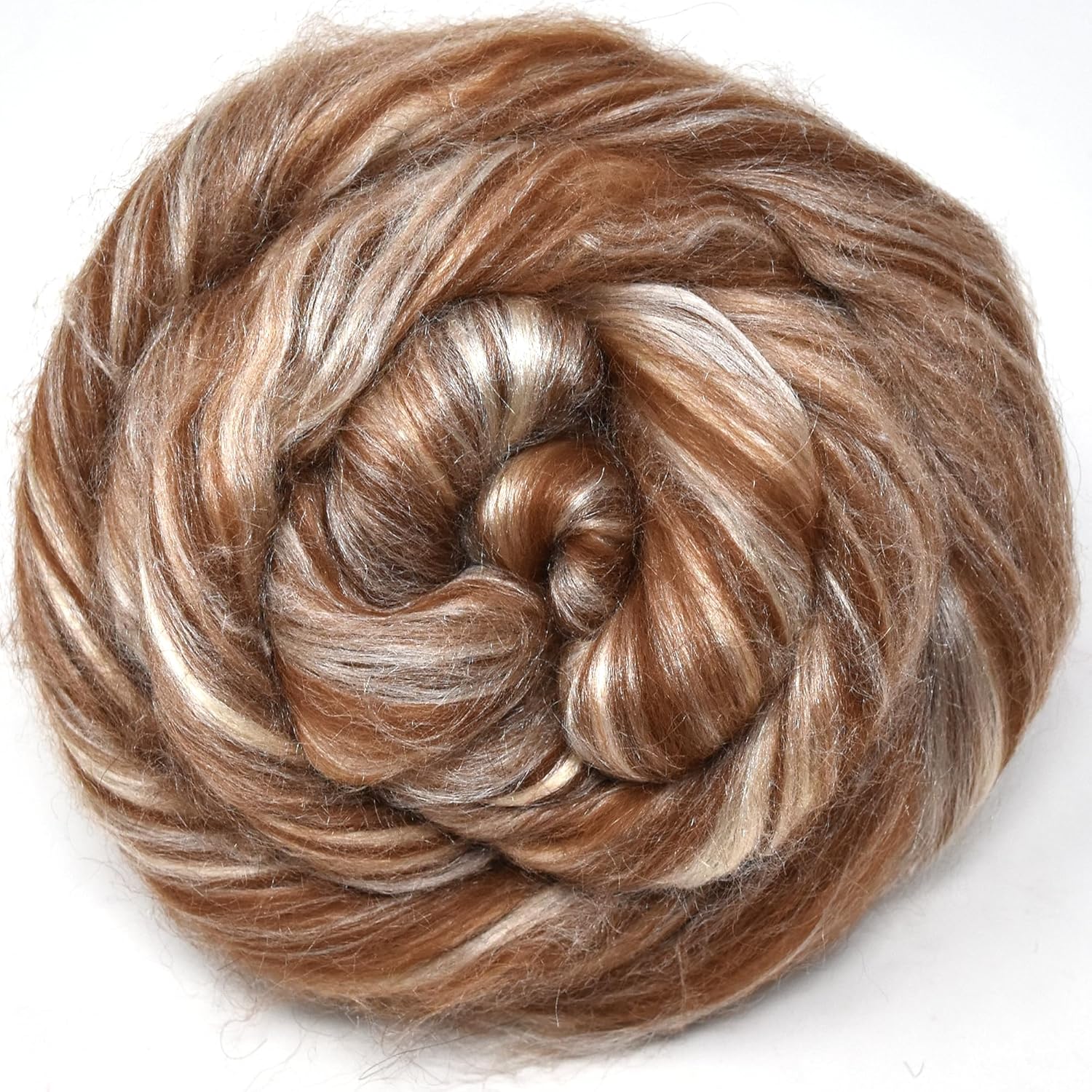 Merino Alpaca Camel Mulberry Silk. Luxuriously Soft Fiber Blend. Natural Undyed Combed Top for Spinning and Felting