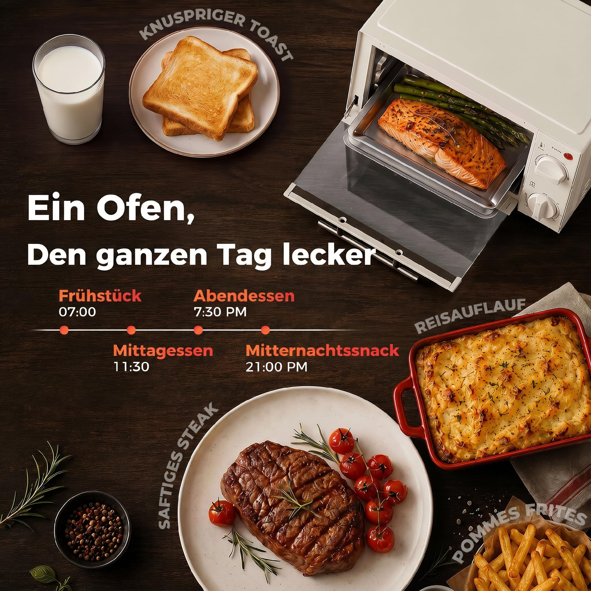 HOMCOM Mini-four 9L Mini four avec plaque de cuisson, grille, 100 °C-230 °C, avec température et durée de cuisson réglables, minuterie 60 min, 750W, acier inoxydable, blanc crème