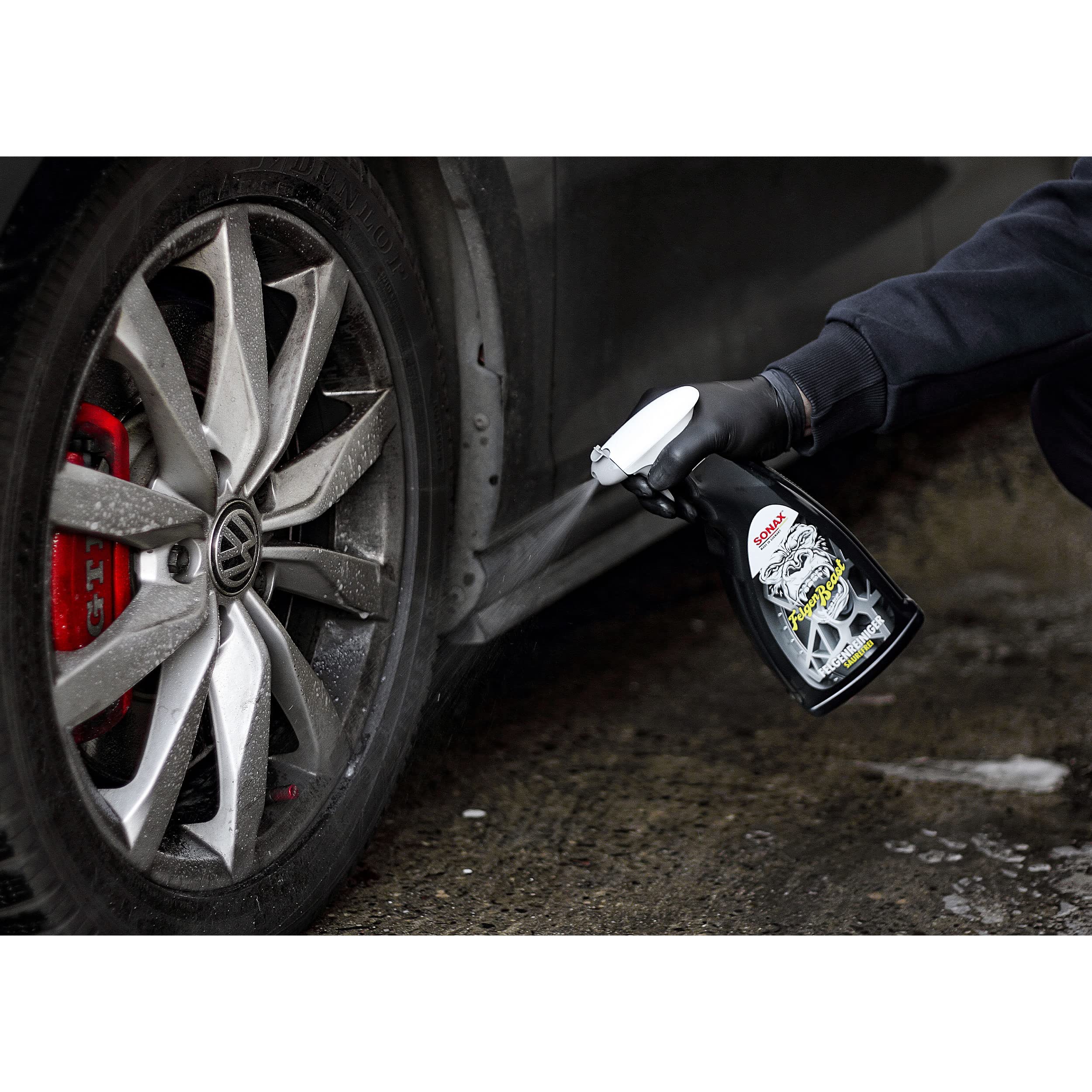 SONAX Bundle Deluxe, set di pulizia per auto, secchio per il lavaggio con coperchio + Grit Guard Cherry Kick 2 l + cerchioni Beast + shampoo in ceramica attiva, sigillante, dettagli
