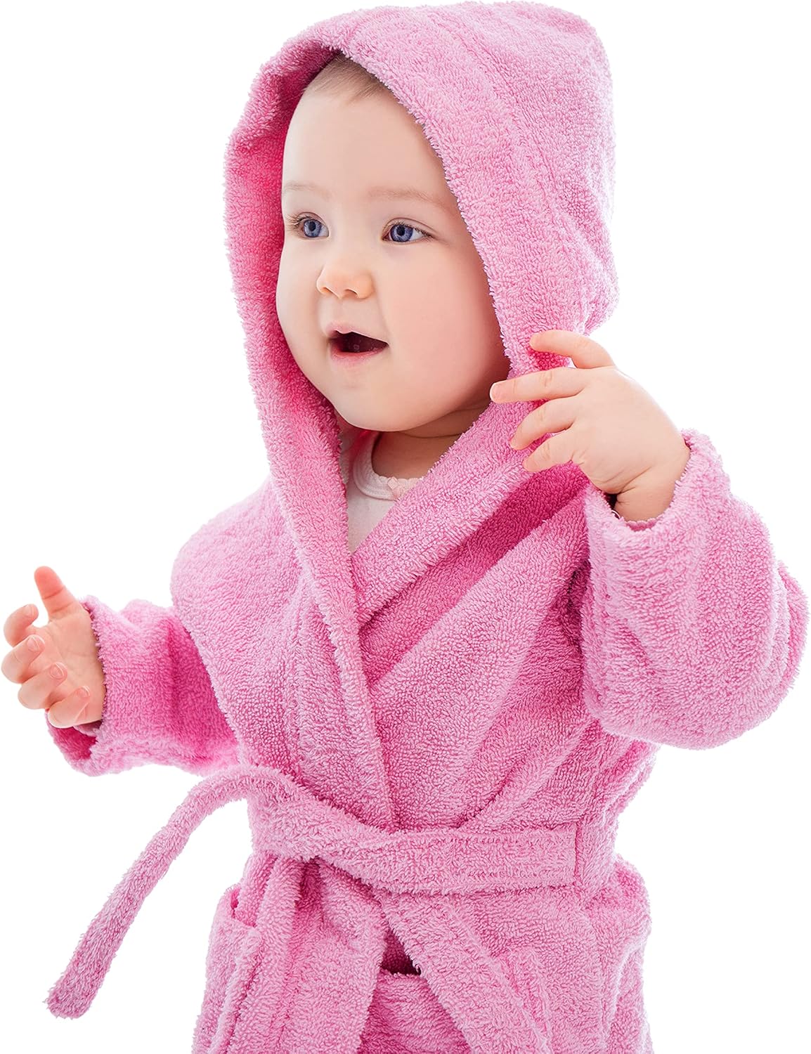 BAGNO MILANO Organic Turkish Cotton Kids Bathrobe, Soft Terry Cotton-Acrylic Hooded Towel Robe for Boys, Girls
