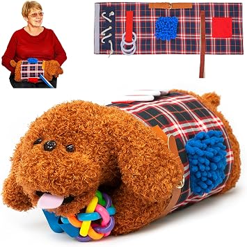 Fidget Muff and Blanket for Elderly | Fidget Blanket for Dementia | Dementia Products for Elderly | Gift and Activities for Seniors with Alzheimers | Sensory Toys
