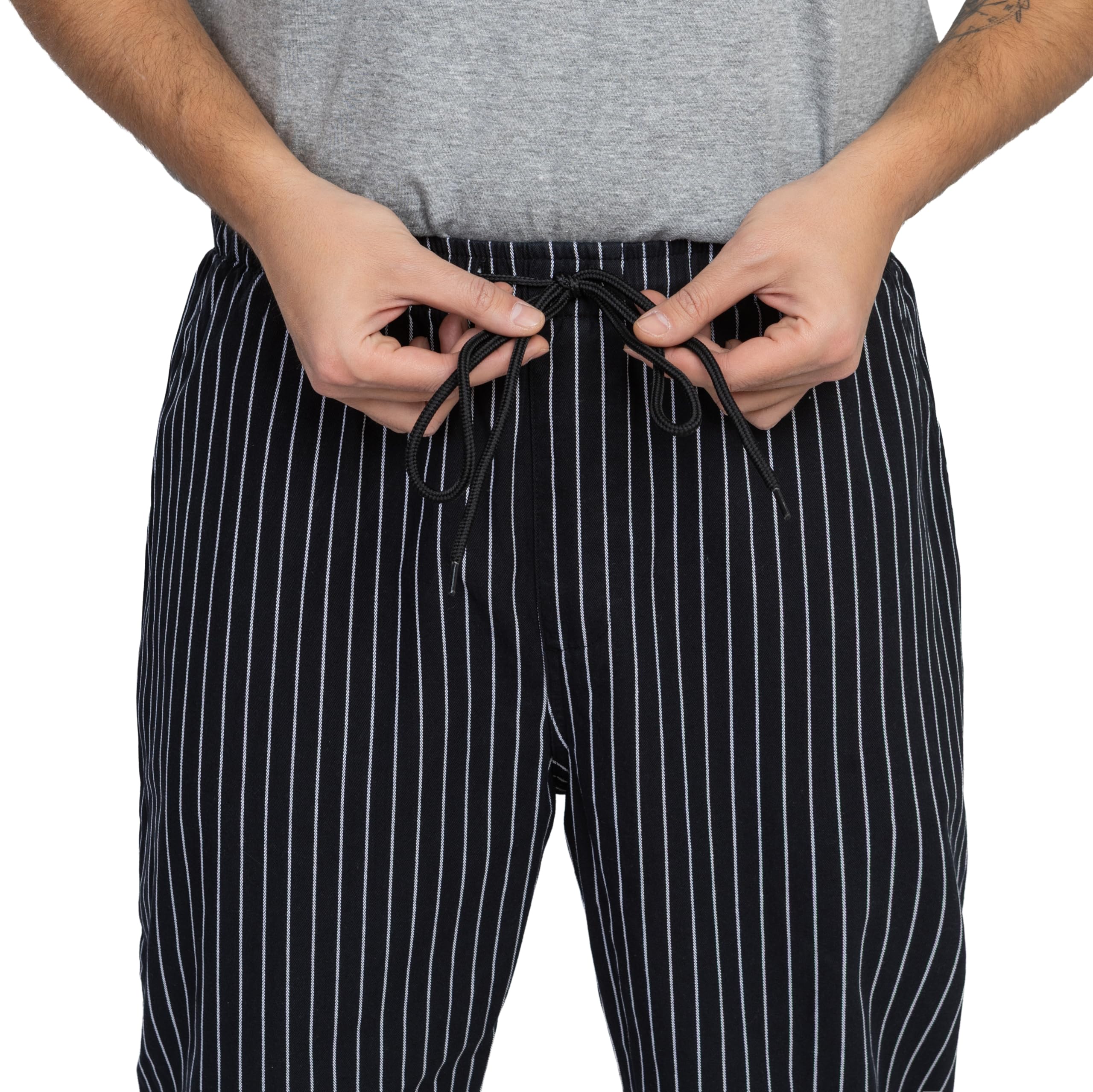 PALLTEX Bruno Pantalon de cuisine 100 % coton pour homme/femme avec cordon de serrage Taille réglable EN 13688