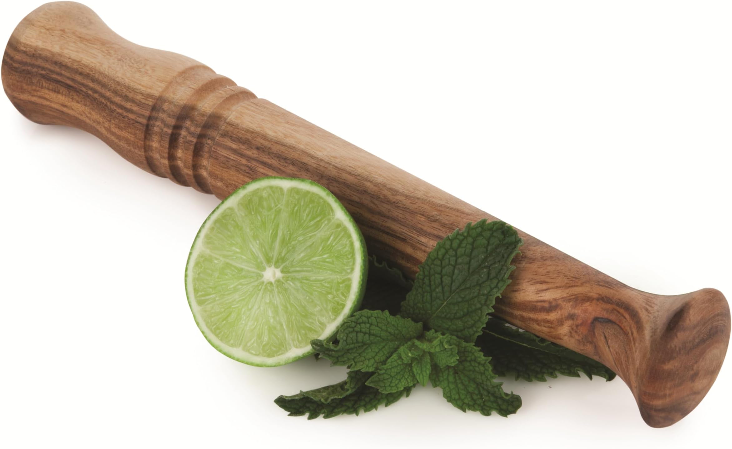 Twine Acacia Wood Mojito Muddler for Cocktails with Jute Storage Pouch, Bar Accessories, Cocktail Muddler, Drink Muddler, Set of 1, Wood Grain