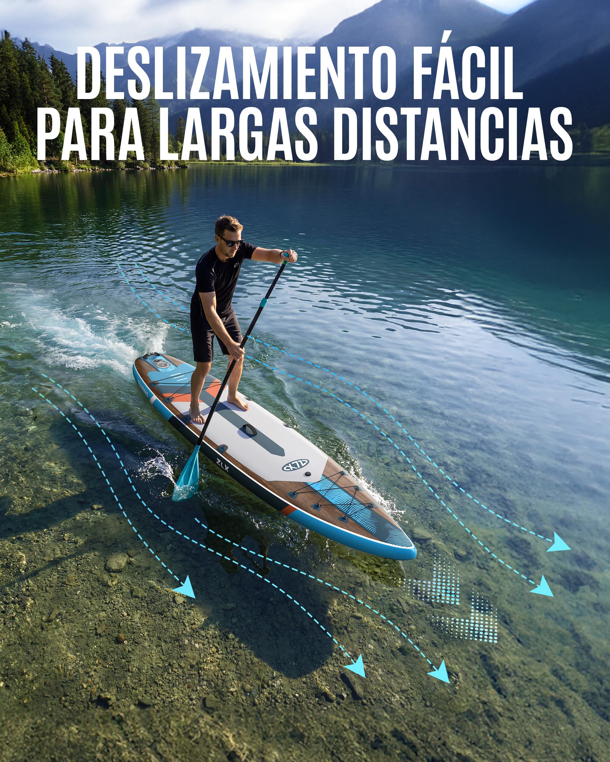 ZLX Tabla Paddle Surf Hinchable 350cm con Asiento – Ideal para Principiantes, Familiar, EVA Antideslizante, PVC Militar 3 Capas, Estable para Mar, Lago & Río, Paseo en Pareja