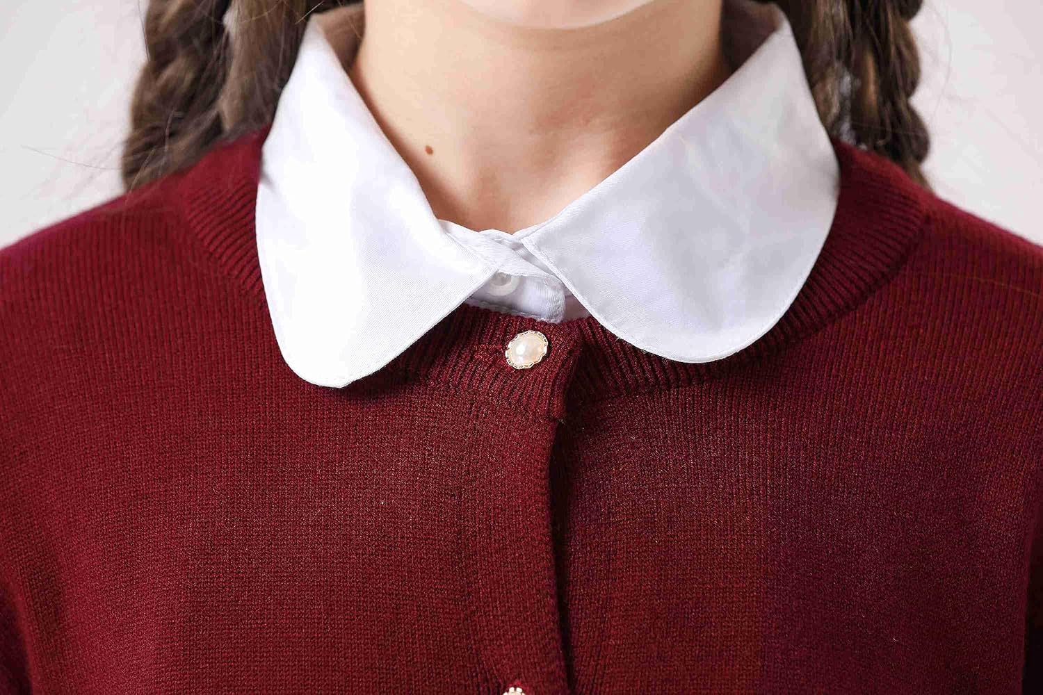 SMILING PINKER Girls Cardigan Sweater School Uniforms Button Long Sleeve Knit Tops - Image 8