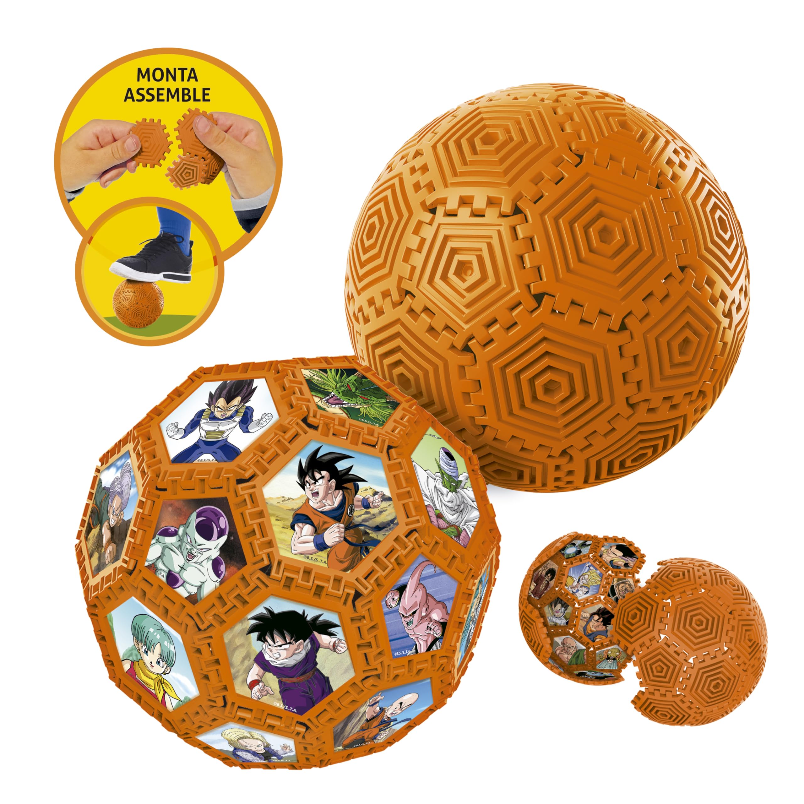 Educa - Pallone 3D Dragon Ball | Puzzle 3D da assemblare e giocare con 32 pezzi | Build & Play | Da 6 anni (20415)