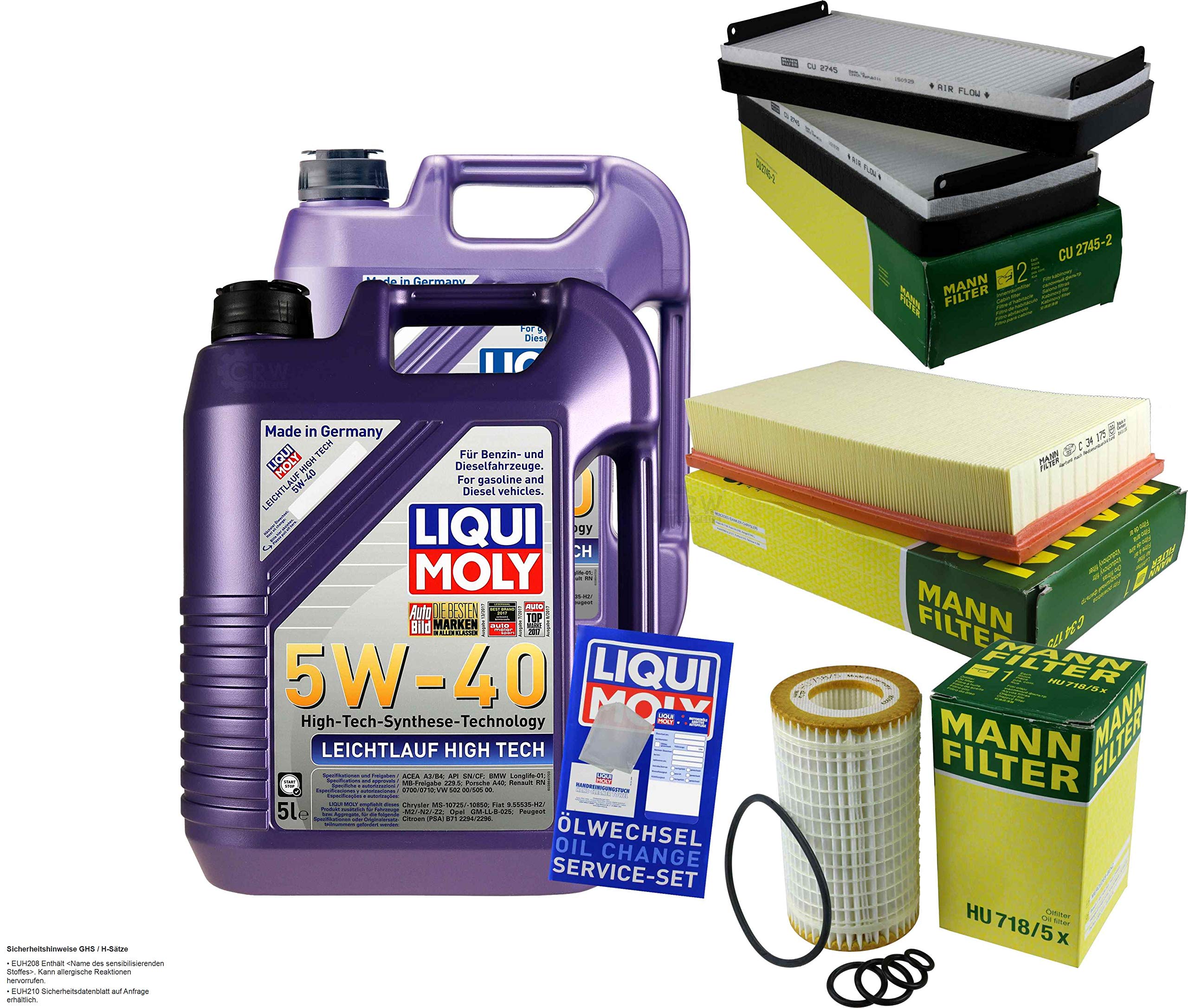 Pacchetto di ispezione 10 L LM LL High Tech 5W-40 + pacchetto filtro Uomo Classe E