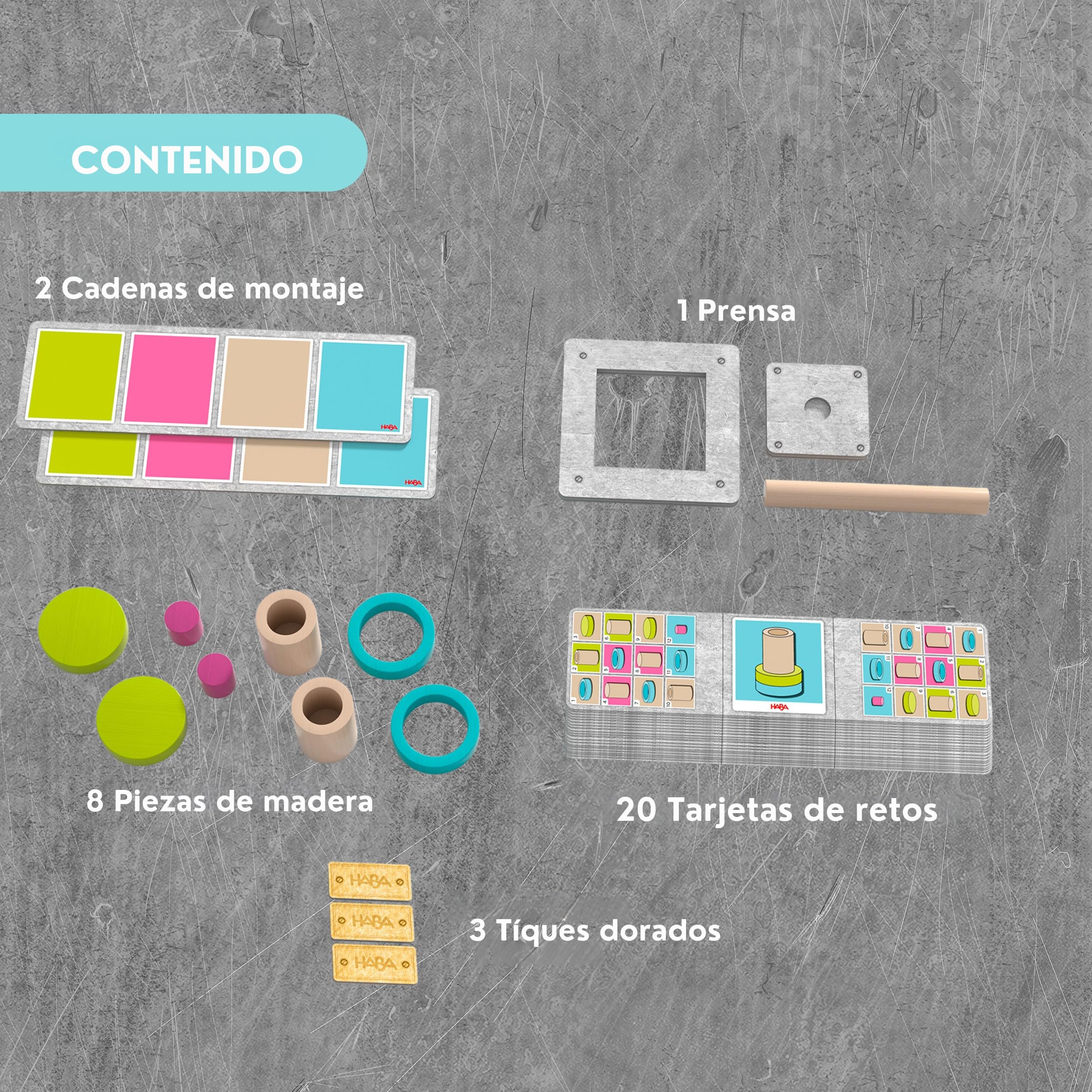 HABA 2011822005 - Fast Factory, Juego Familiar de Mesa de lógica constructiva. Más 8 años