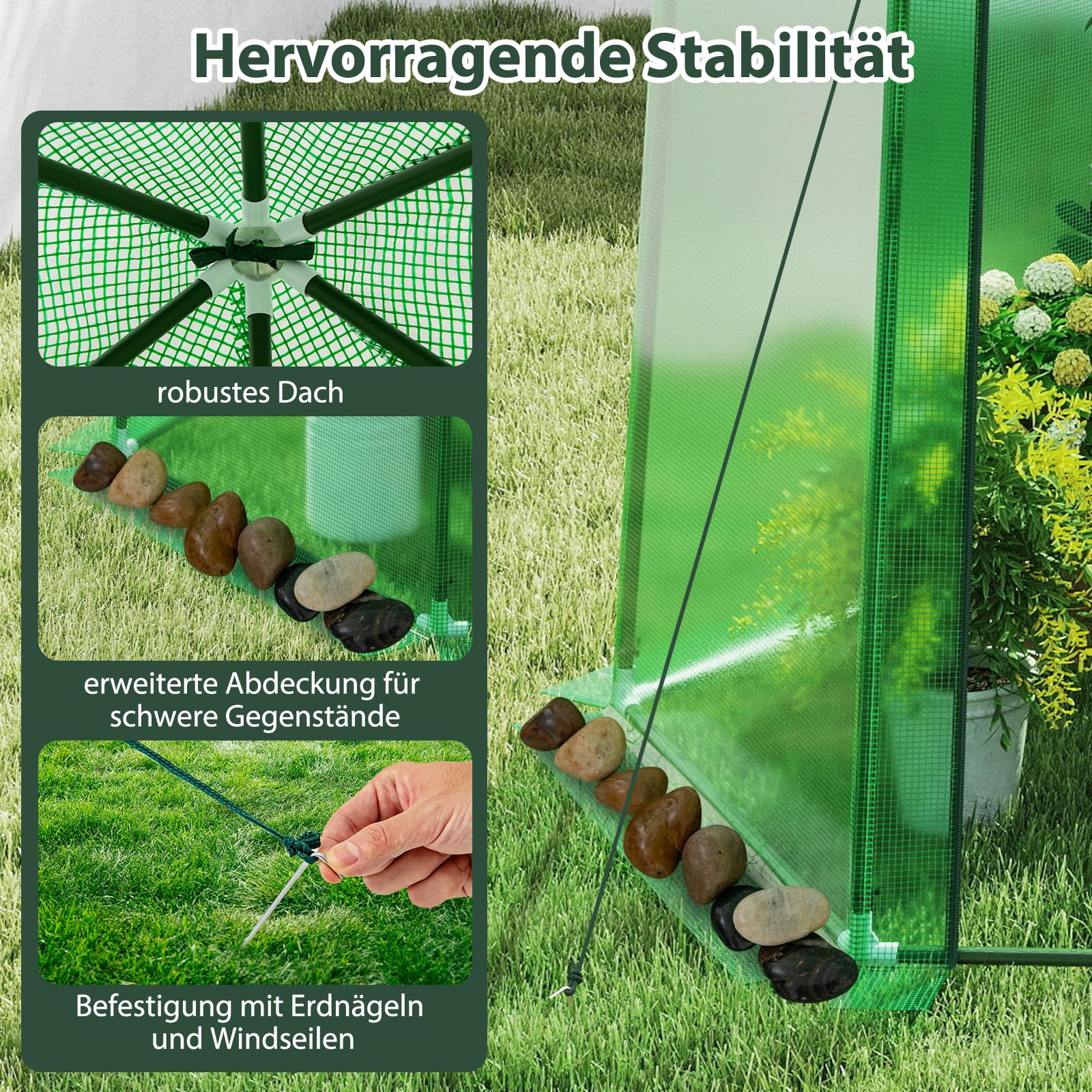GOPLUS Szklarnia, foliowa szklarnia z folią siatkową PE, szklarnia z drzwiami przesuwnymi i 2 oknami, szklarnia na pomidory do ogrodu, szklarni ogrodowej, domek dla roślin, namiot dla roślin, 198 x