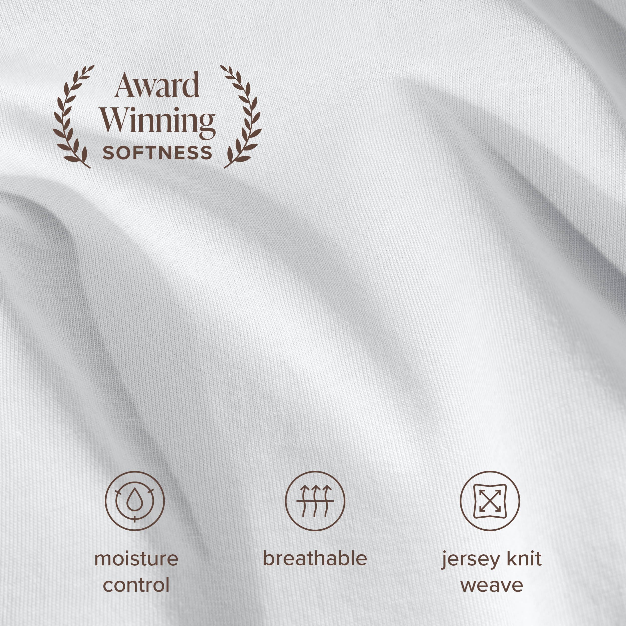 Bare Home 100% Organic Cotton Jersey Sheet Set Ultra Soft 100% Cotton - Sheet Set & Pillowcase - Deep Pocket Bed Sheets Twin White product thumbnail 4